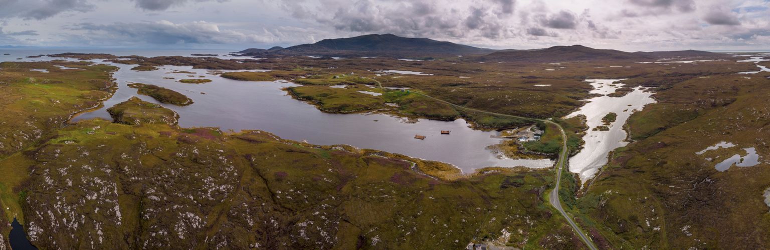 Vol de drone sur East Gerinish, Ile de North Uist
