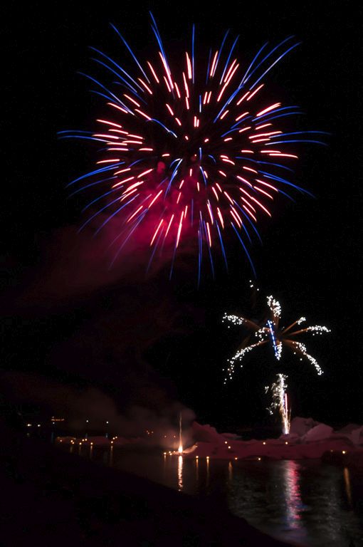 Feux d'artifice à Jökulsárlón