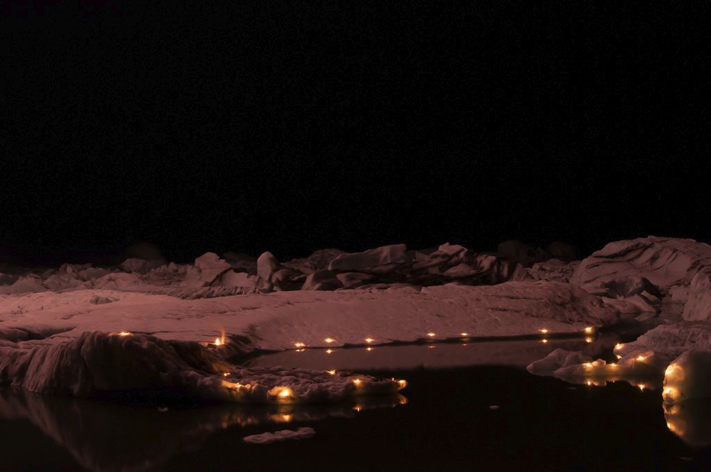 Feux d'artifice à Jökulsárlón